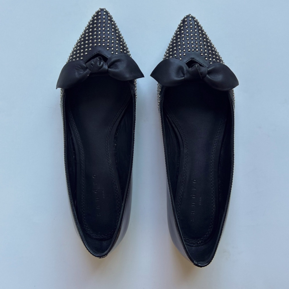 Sandro | studded bow flat